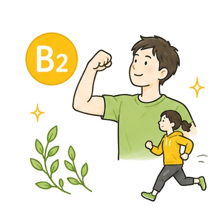 ビタミンB2 元気・運動のイラスト