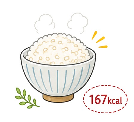 炊きたてごはん 100gあたり167kcal